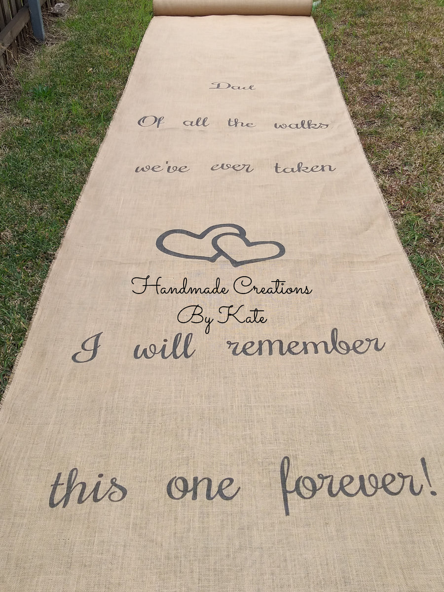 Hessian Aisle Runner Handmade Creations By Kate
