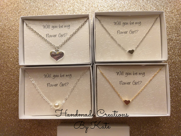 Necklaces in small white gift box