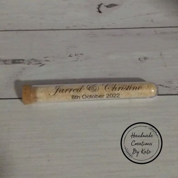 Test tube with custom label