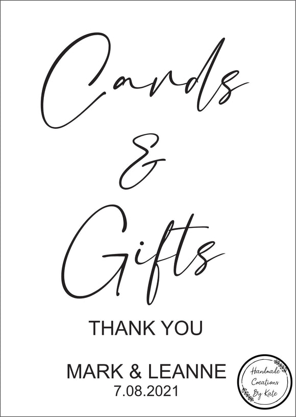 Printed Cards & Gifts Sign