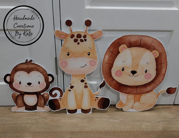 Safari animals corflute cutout standee