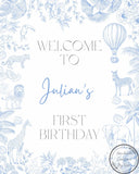 Chinoiserie Toile de Jouy Safari A1 sign