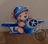 Blue Teddy Bear corflute cutout standee