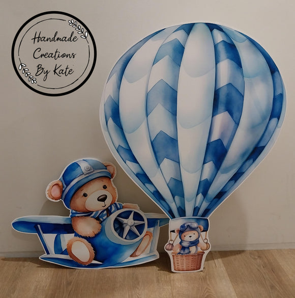 Blue Teddy Bear corflute cutout standee