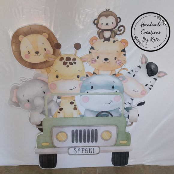 Safari Jeep corflute cutout standee