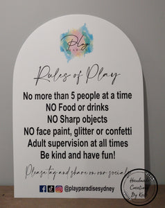 Rules custom A1 sign
