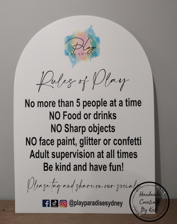 Rules custom A1 sign