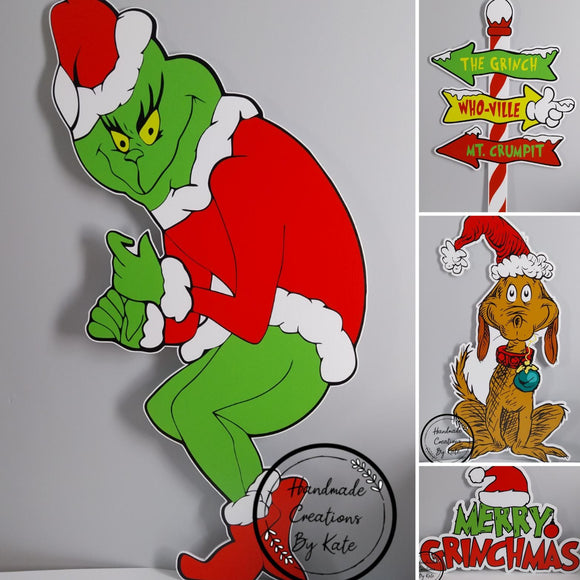 Grinch corflute cutout standee