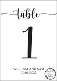 Printed Table Numbers