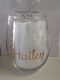Stemless wine Glass with Name