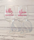 Red Wine Glass with Name