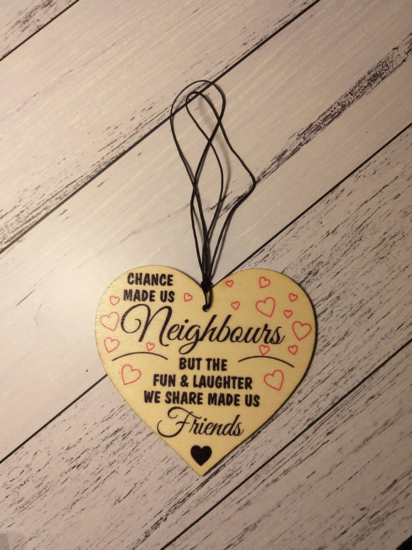 Neighbour Timber Hanging Heart
