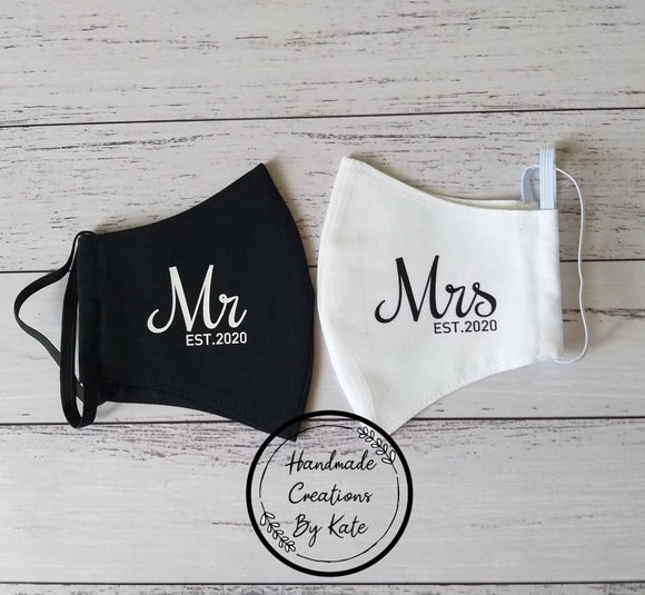 Mr & Mrs 2 layer mask set