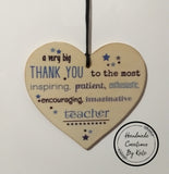 Teacher Timber Hanging Heart
