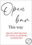Printed Open Bar Sign