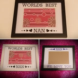 Personalised photo frames for Nan or Mum