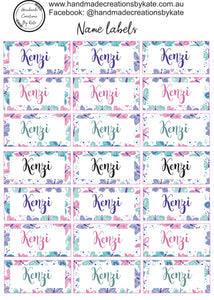 Childs Name Label Sheet
