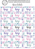 Childs Name Label Sheet