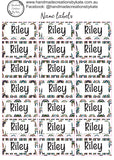Childs Name Label Sheet