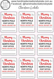 Christmas Labels large on A4 sheet