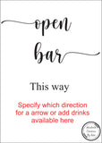 Printed Open Bar Sign