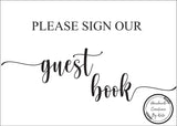 Printed Guest Book Sign